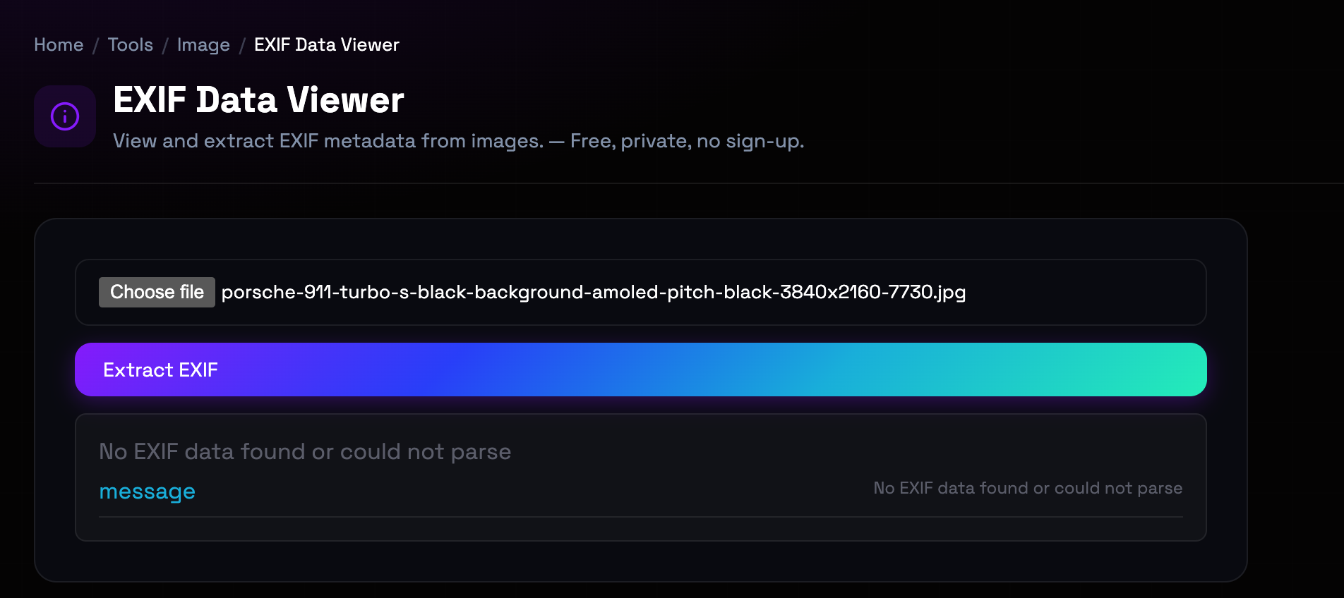 How to use EXIF Data Viewer online — free, fast, and private